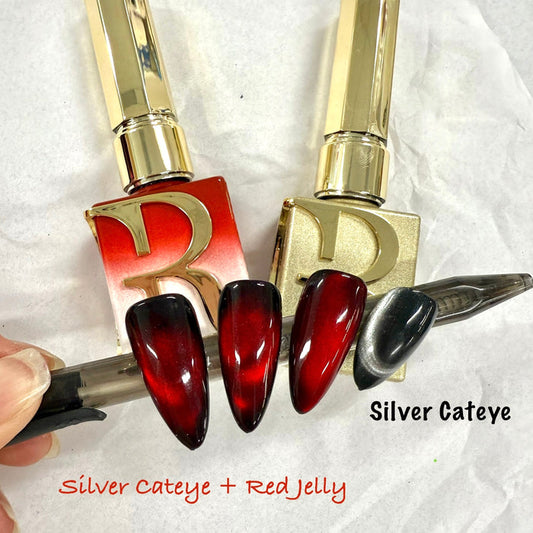 Super Moon Silver Cateye GU/ RED Jelly Gel