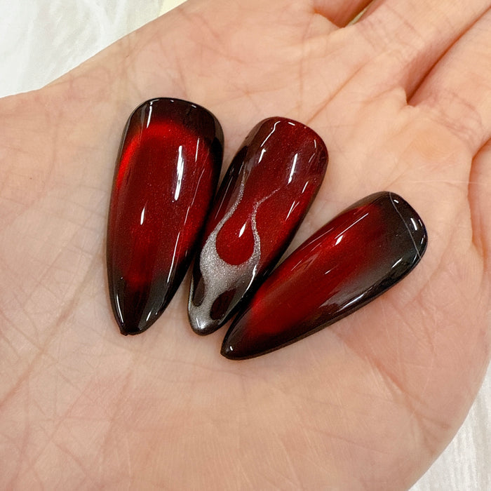 Super Moon Silver Cateye GU/ RED Jelly Gel