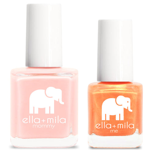 Mommy & Me set: Tea Rose and Mango Pop nail polish bottles – ella+mila