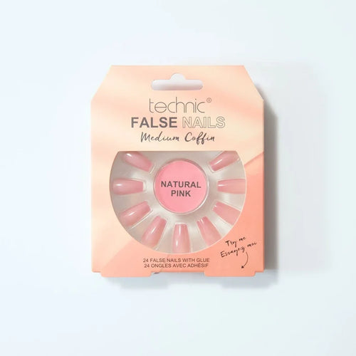 Technic False Nails Medium Coffin Natural Pink