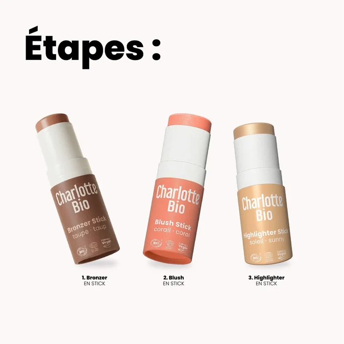 2023-23-Trio sticks teint : bronzer + blush + highlighter - Charlotte Bio