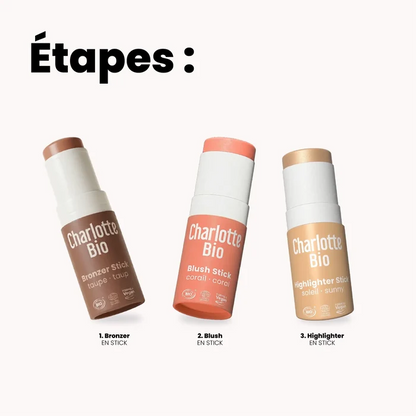 2023-23-Trio sticks teint : bronzer + blush + highlighter - Charlotte Bio