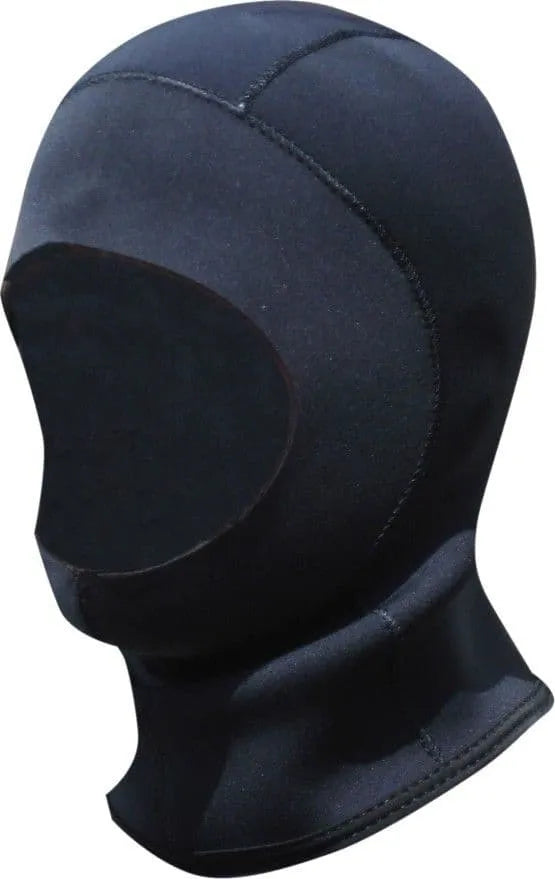 Black TWF 3mm swim hood designed for water sports, featuring a snug fit and durable neoprene material.