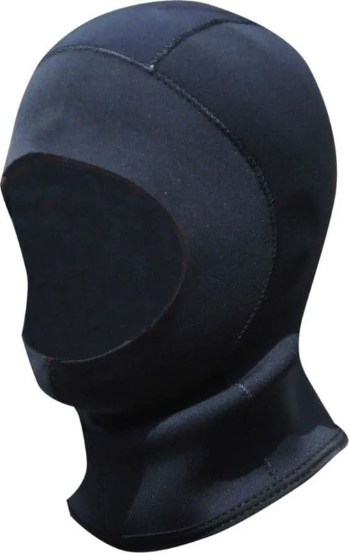 Black TWF 3mm swim hood designed for water sports, featuring a snug fit and durable neoprene material.