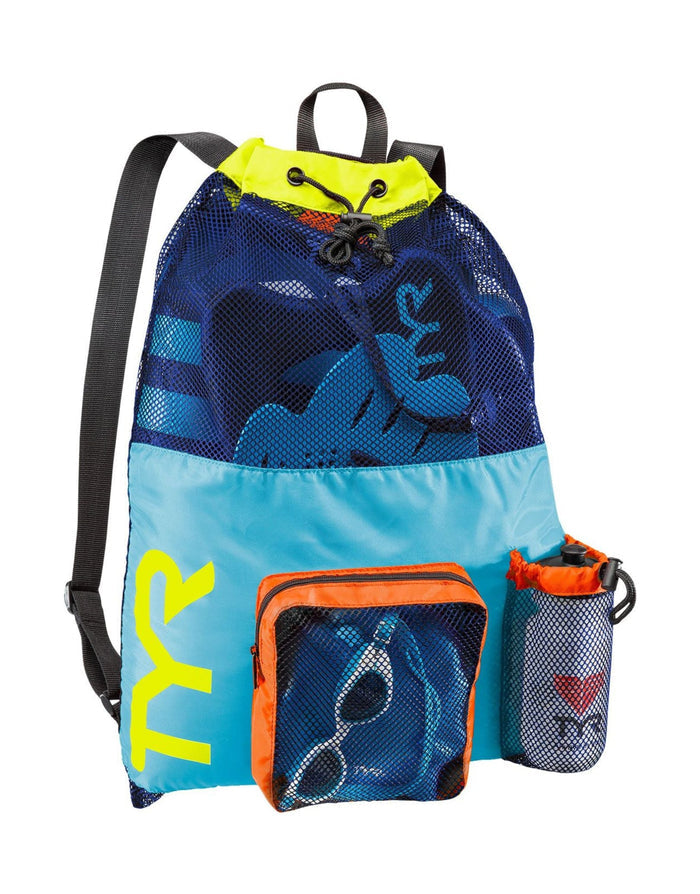 Tyr Big Mesh Mummy Backpack with blue yellow accents