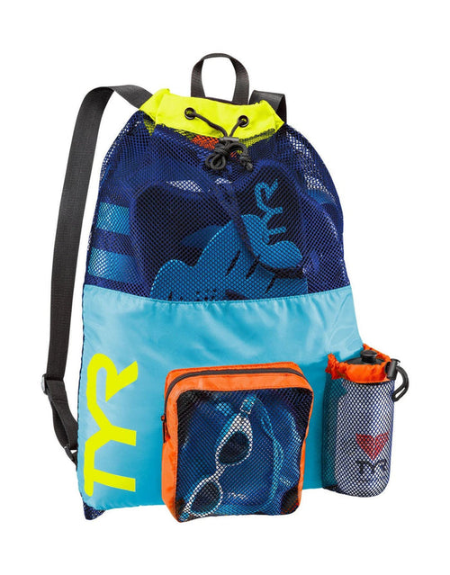Tyr Big Mesh Mummy Backpack with blue yellow accents