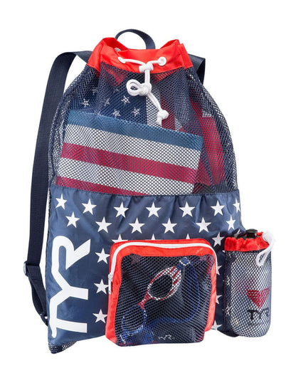 Tyr Big Mesh Mummy Backpack with American flag accents