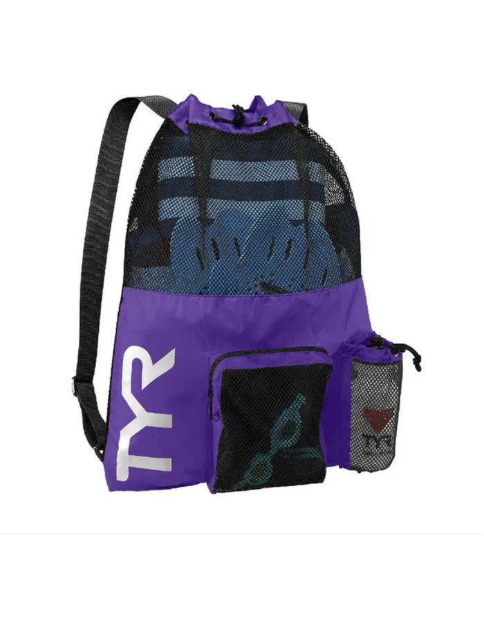 Purple TYR Big Mesh Mummy Backpack with black accents