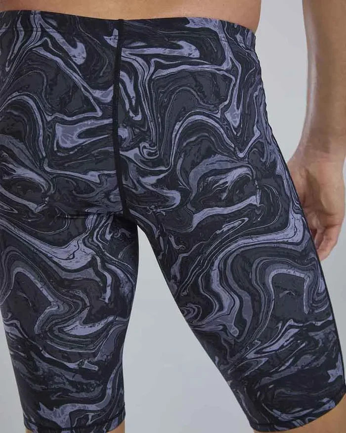 TYR men's Thresher Hyperblitz jammer in titanium, swimwear designed for competitive swimming and training.