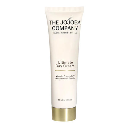 Tube of 'The Jojoba Company' Ultimate Day Cream on a white background