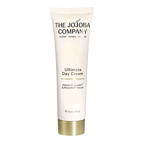 Tube of 'The Jojoba Company' Ultimate Day Cream on a white background