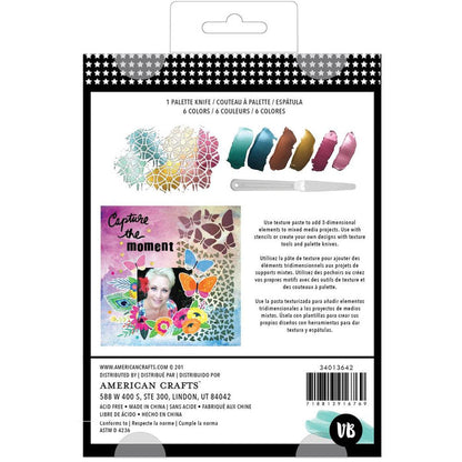 Vicki Boutin - Mixed Media Metallic Texture Paste Set - (6) Colors & (1) Palette Knife. Available at Embellish Away located in Bowmanville Ontario Canada.