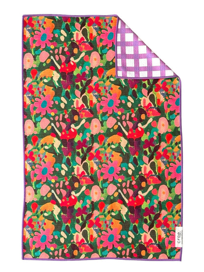 reversible hand towel, microfiber hand towel, waffle weave towel, kitchen towel, decorative hand towel, colorful kitchen towel, absorbent towel, eco friendly towel, giftable home essentials, violet hand towel