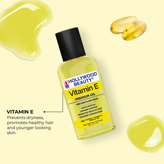 Vitamin E Premium Oil for Hair, Scalp, Skin, and Nails - 2 fl oz