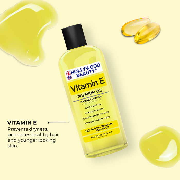 Vitamin E Premium Oil for Hair, Scalp, Skin, and Nails - 8 fl oz