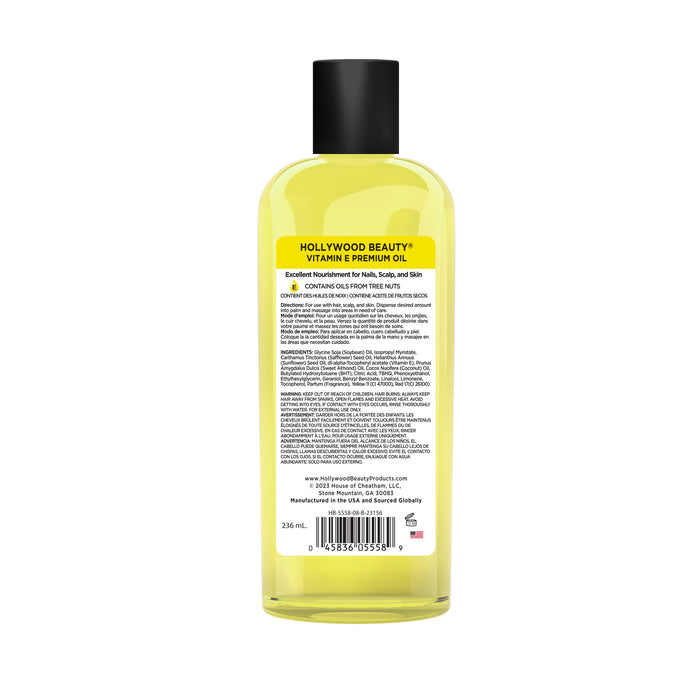Vitamin E Premium Oil for Hair, Scalp, Skin, and Nails - 8 fl oz