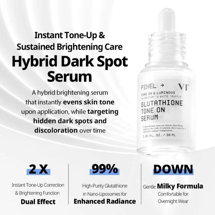 VT Cosmetics Glutathione Tone On Serum 30ml سيروم تفتيح البشرة بالجلوتاثيون من في تي كوزمتكس - Princess Cosmetics Qatar