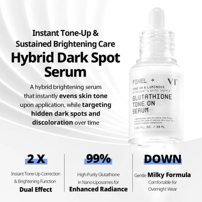 VT Cosmetics Glutathione Tone On Serum 30ml سيروم تفتيح البشرة بالجلوتاثيون من في تي كوزمتكس - Princess Cosmetics Qatar