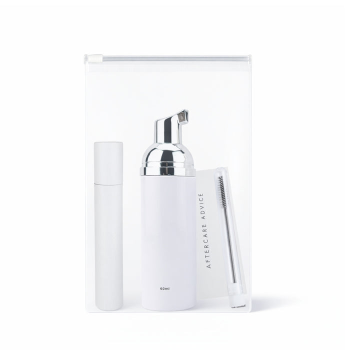 White Label Lash Care Kit in Bag - SIlver