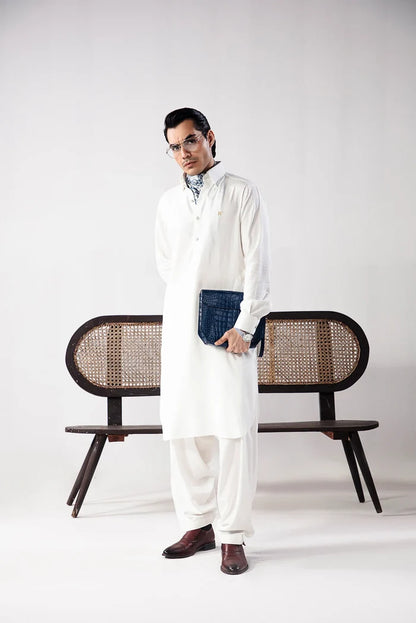 White Linen Shalwar Kameez