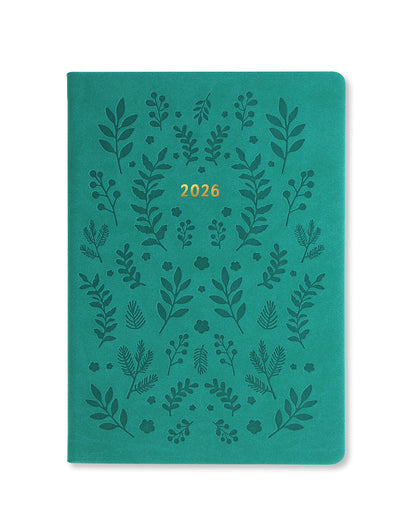 Letts of London Woodland A5 Week to View Planner 2026 - Multilanguage Green 26-082161 #color_woodland-green