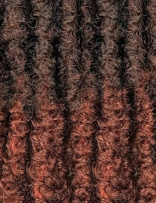 OUTRE pre-stretched braiding hair for kids in curly brown and reddish tones