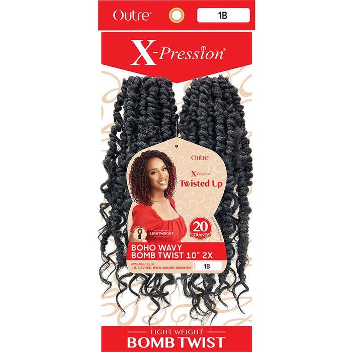 X-Pression Twisted Up Boho Wavy Bombtwist 10" 2x