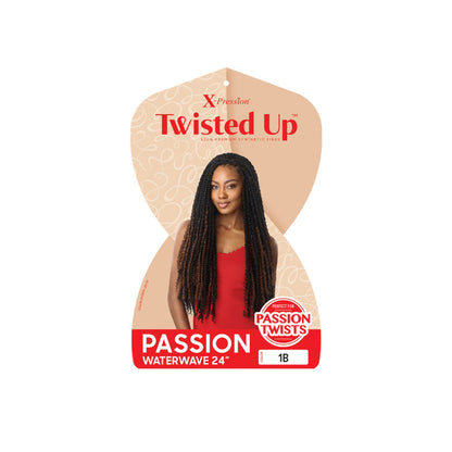 OUTRE Twisted Up Passion Waterwave 24 inch kinky passion twist hair extensions in natural black 1B