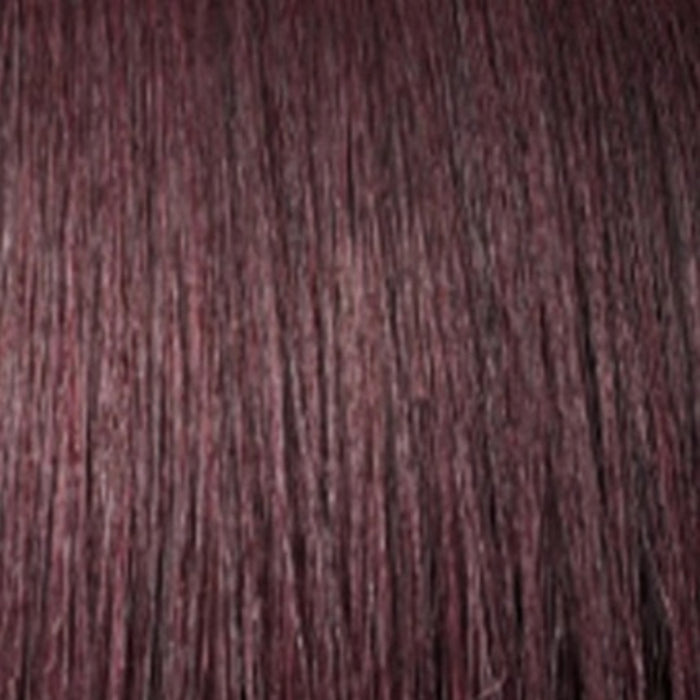 Close up of burgundy synthetic kinky passion twist hair extensions by OUTRE braid product