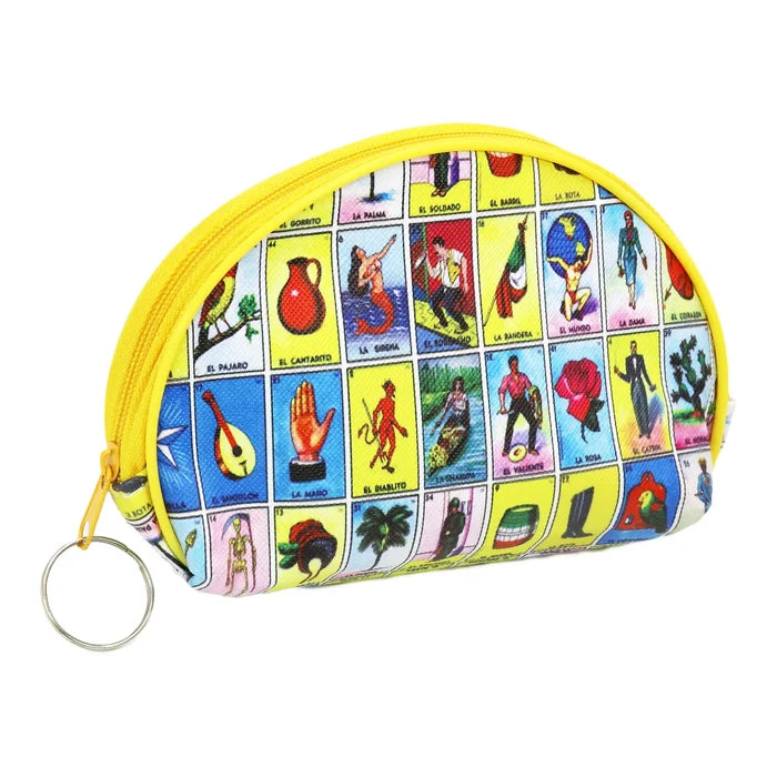 Yellow Loteria Zipper Coin Purse