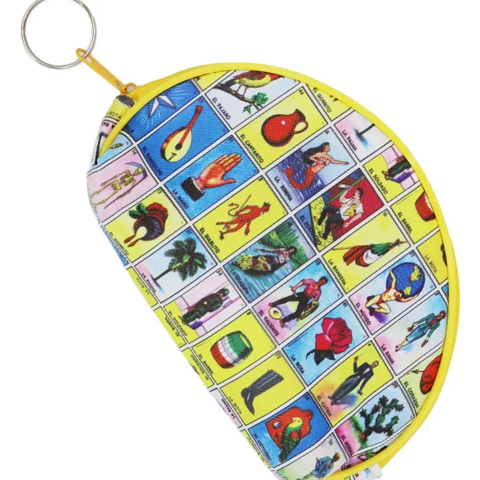 Yellow Loteria Zipper Coin Purse