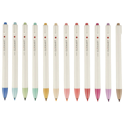 Zebra - CLiCKART Retractable Marker Pen Set - Light Colour Palette. Perfect for journaling, colour coding, drawing, and writing. At Embellish Away in Bowmnaville Ontario Canada.