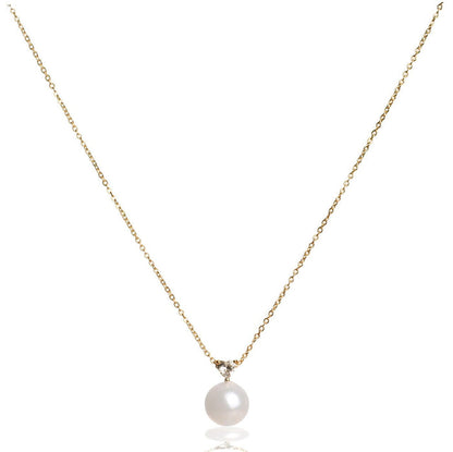 Zelly Gold Plated Pearl Pendent Necklace