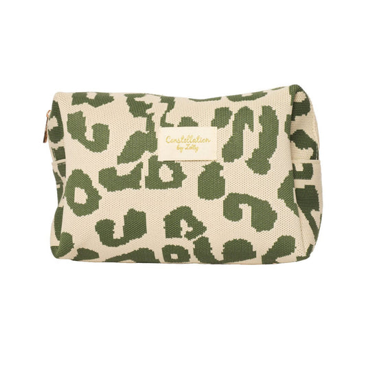 Zelly Woven Nude Green Animal Cosmetics Wash Bag