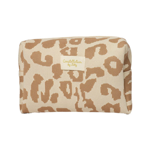 Zelly Woven Taupe Animal Cosmetics Wash Bag