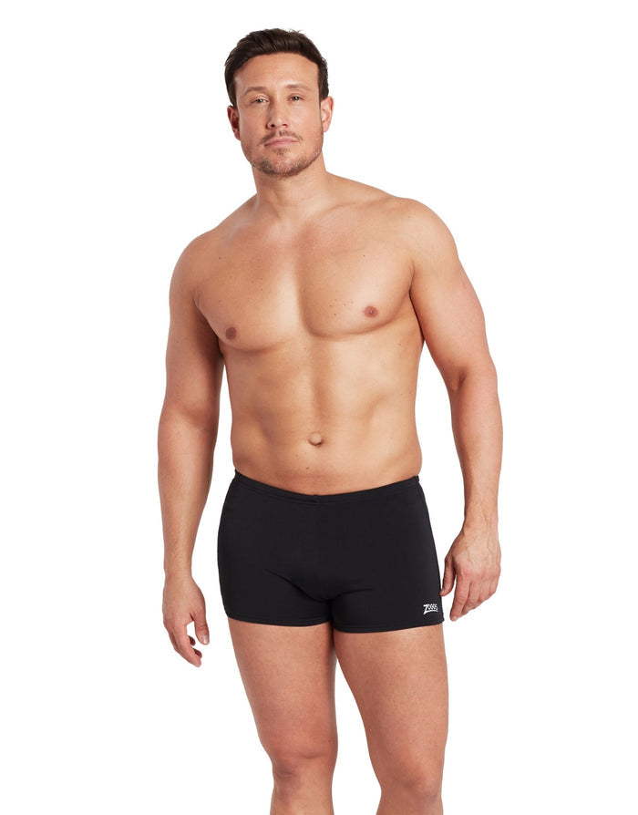 Black Zoggs Cottesloe Hip Racer swim trunks with sleek quick-dry design