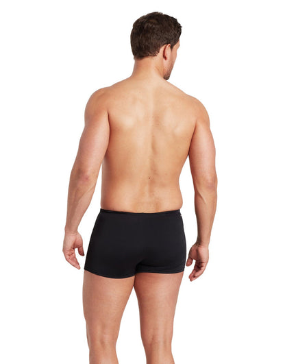 Zoggs Cottesloe Hip Racer black briefs with stretchy fabric and elastic waistband