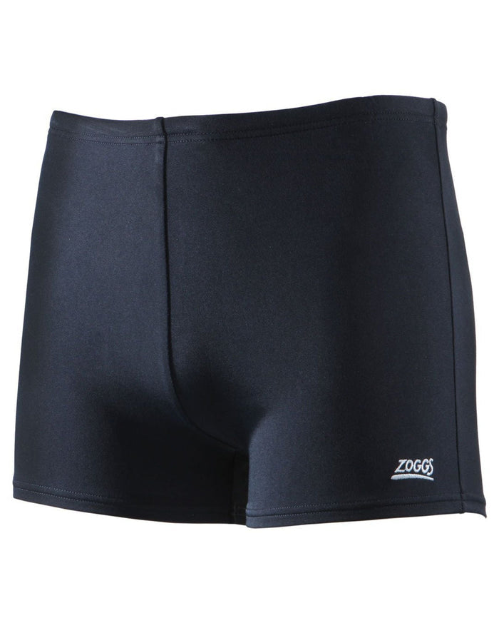 Black Zoggs Cottesloe Hip Racer swim shorts with sleek high-waisted design