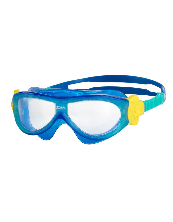 Blue and yellow Zoggs Phantom Kids Mask goggles for children aged 2-6yrs