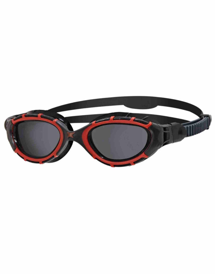 Zoggs Predator Flex polarized red black swim goggles