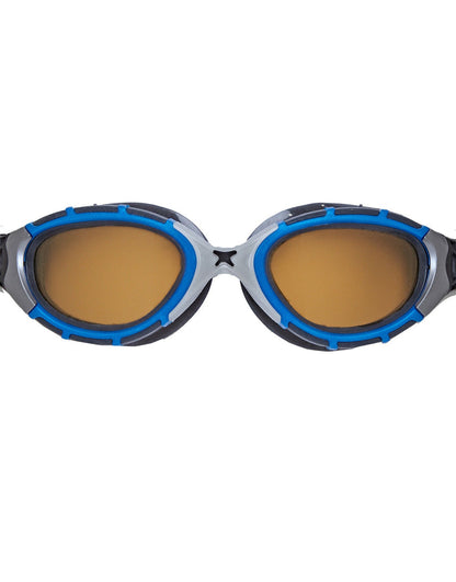 Zoggs Predator Flex Polarized Ultra Reactor blue gray goggles
