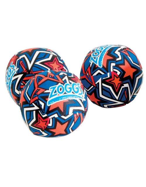 Zoggs splash balls with orange blue star and blue star print design