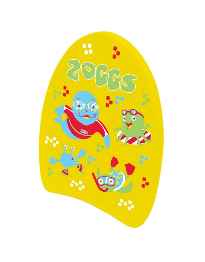 Vibrant Zoggs Zoggy Mini Swim Kickboard in yellow with sea creatures