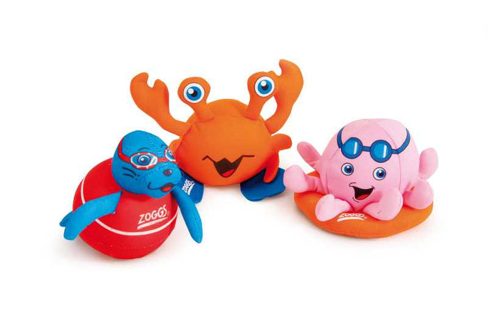 Zoggs Zoggy Soakers orange blue pink crab swim ring toy